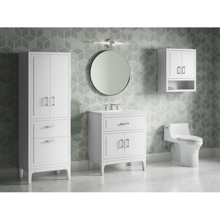 Seer 30" White MDF Freestanding Single Bathroom Vanity with Quartz Top