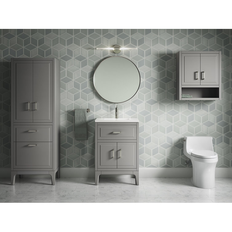 Seer 24" Mohair Grey Freestanding Single Bathroom Vanity with Quartz Top