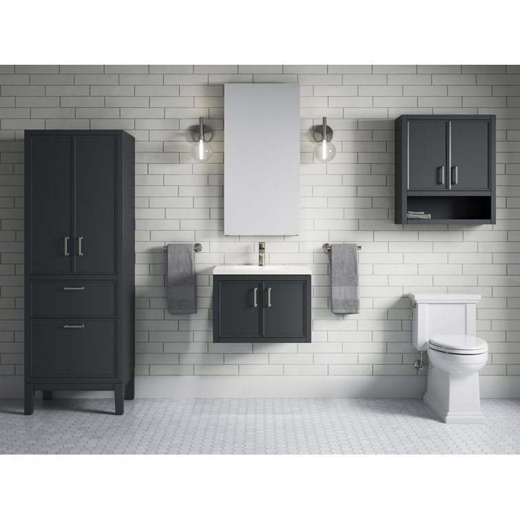 Winnow 24" Slate Gray Freestanding Single Bathroom Vanity with Quartz Top