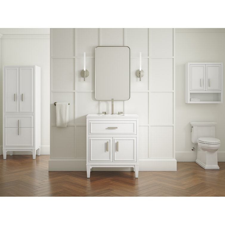 Southerk 70-Inch White Maple Linen Tower Cabinet