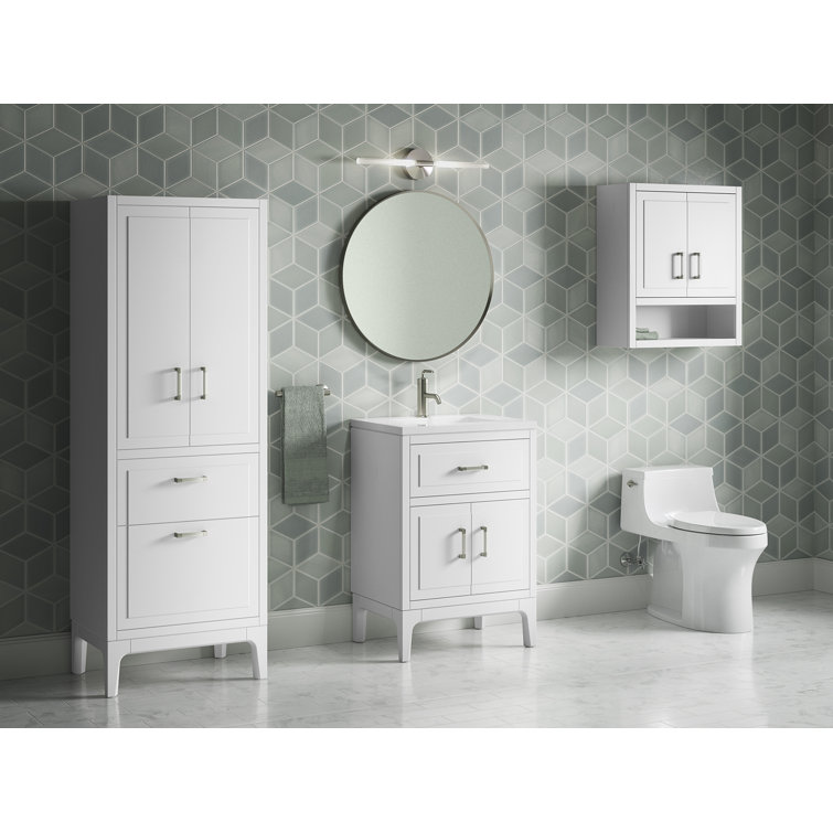 Seer 24" White MDF Freestanding Bathroom Vanity with Quartz Top