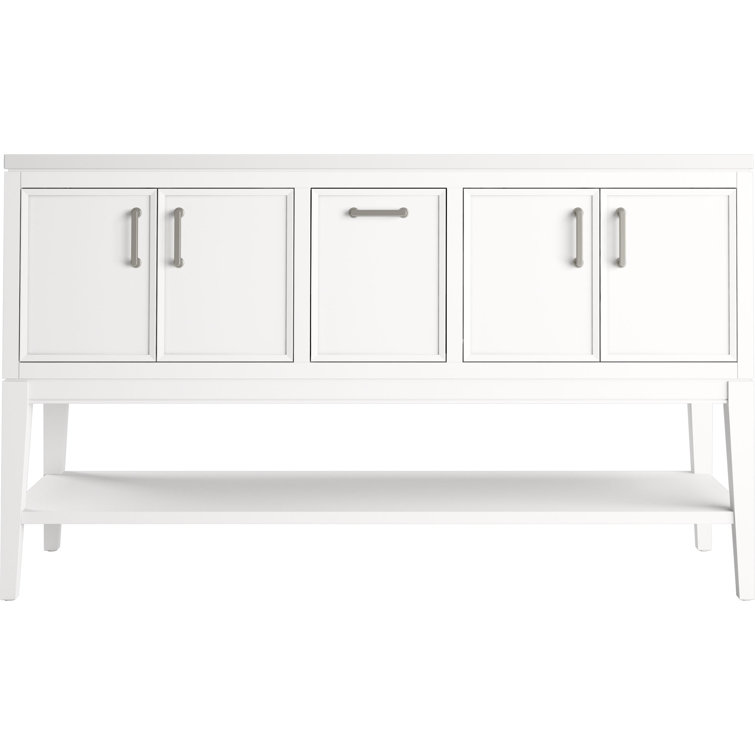Winnow 60-Inch White Double Sink Bathroom Vanity Set