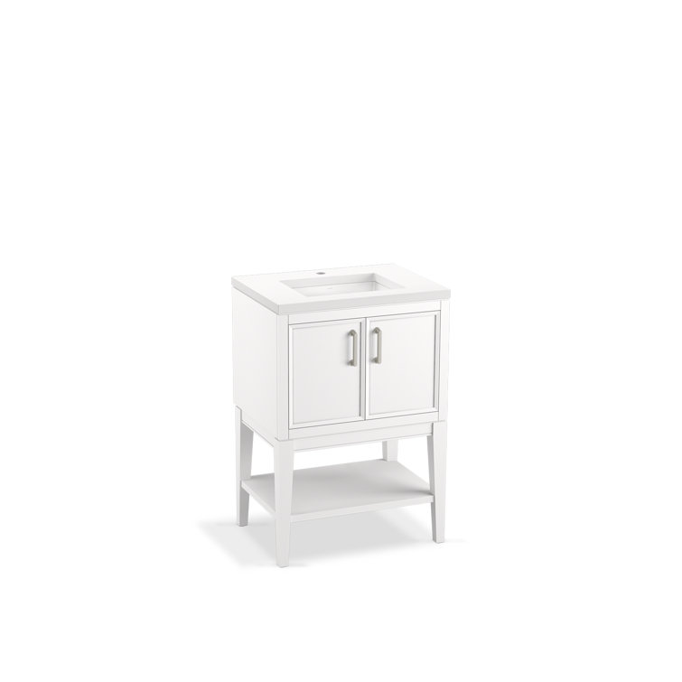 Winnow 24" White Quartz Top Freestanding Single Sink Vanity