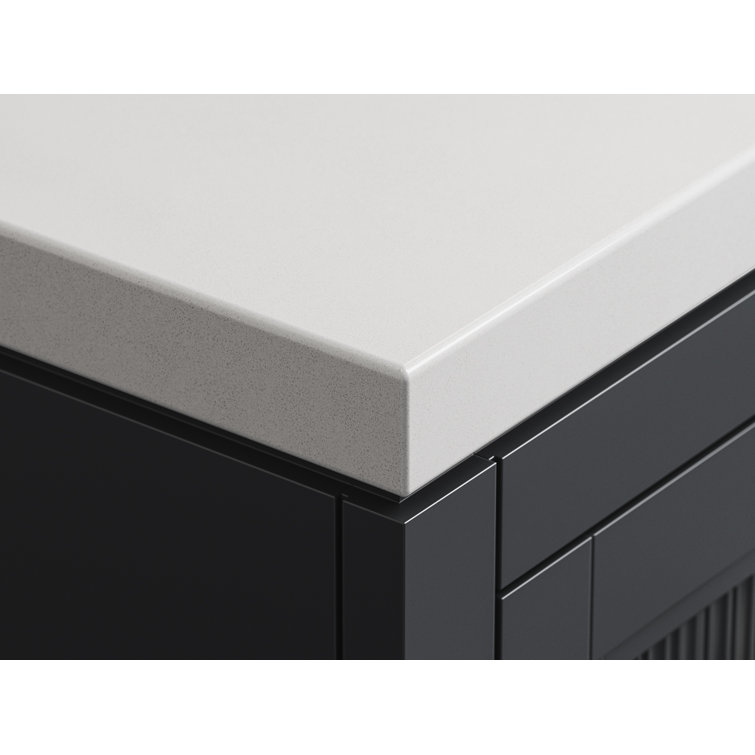 Slate Grey 48-Inch MDF Bathroom Vanity with Quartz Top
