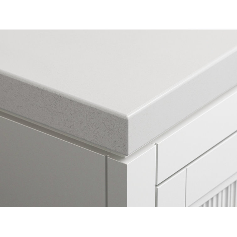 Hearthaven 48-Inch White MDF Bathroom Vanity with Quartz Top