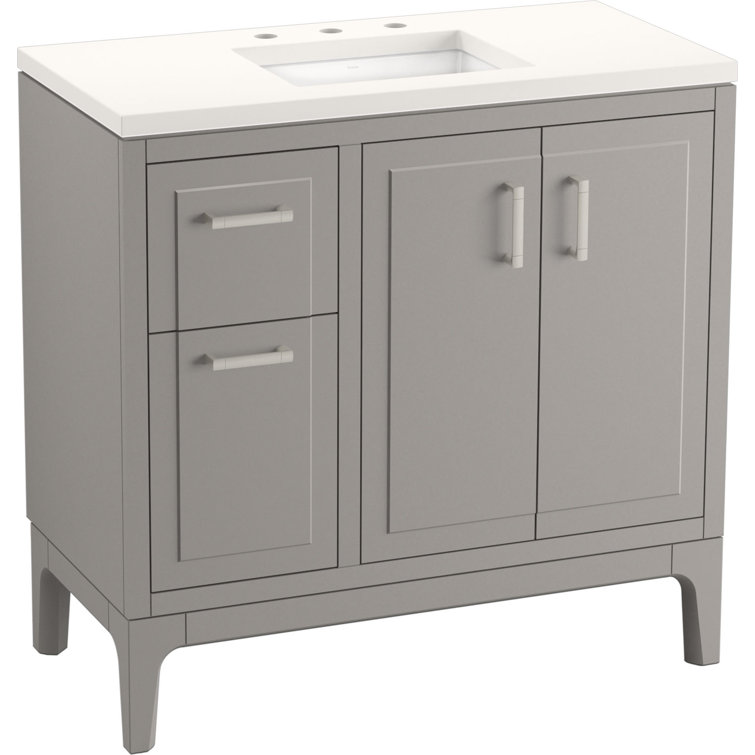 Seer 36-Inch Mohair Gray Bathroom Vanity with Quartz Top