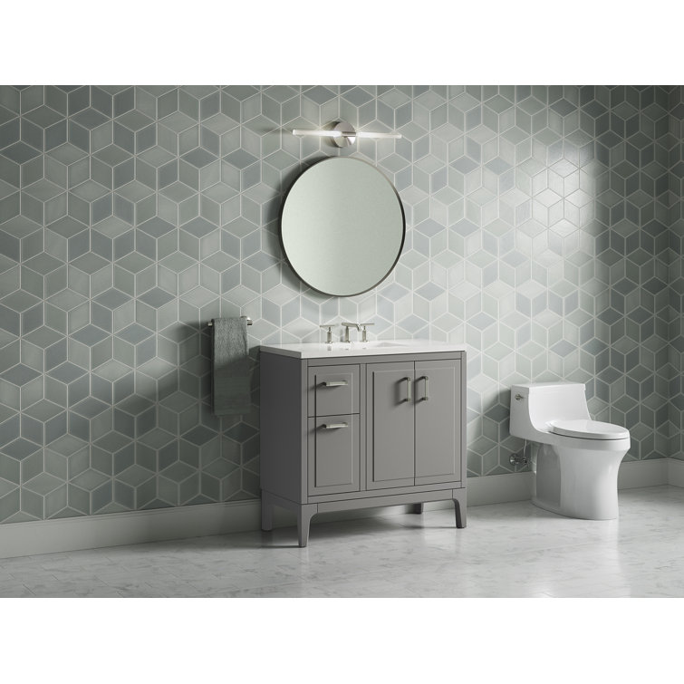 Seer 36-Inch Mohair Gray Bathroom Vanity with Quartz Top