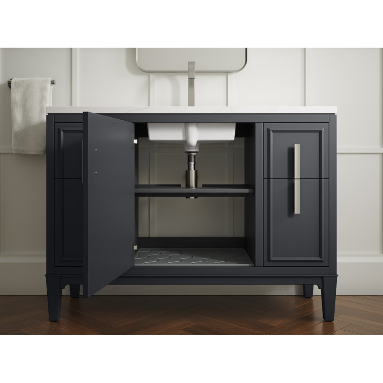 Southerk 48-Inch Slate Gray Quartz Top Single Sink Vanity