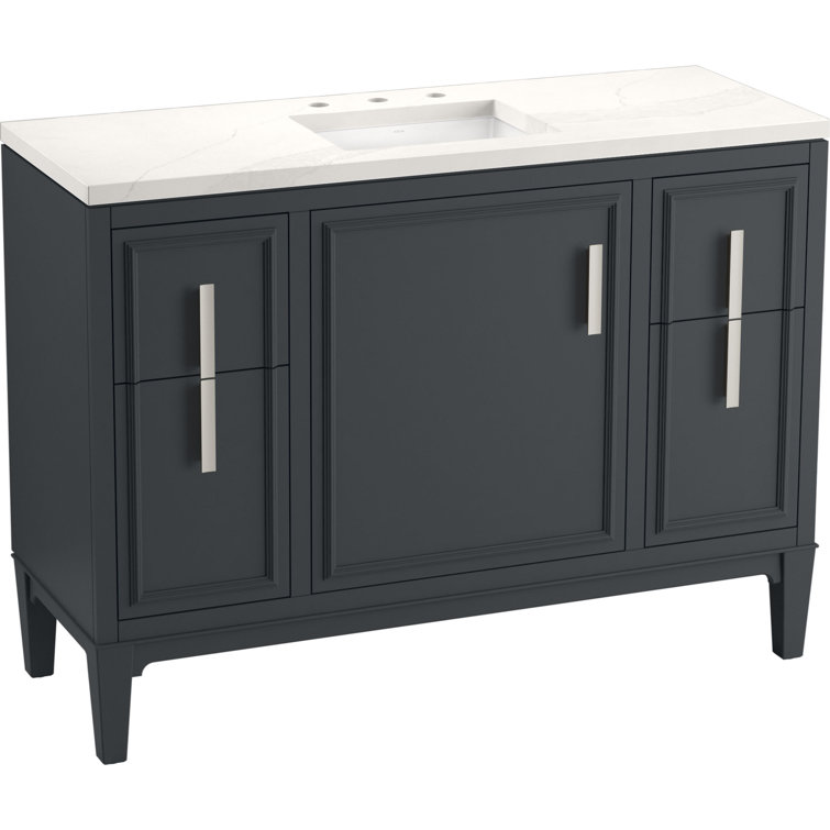 Southerk 48-Inch Slate Gray Quartz Top Single Sink Vanity