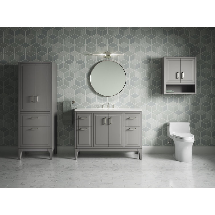 Seer 48" Mohair Gray Single Sink Freestanding Vanity with Quartz Top