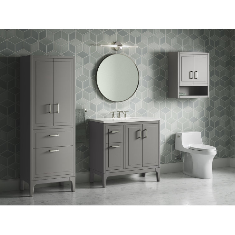 Seer 36-Inch Mohair Gray Bathroom Vanity with Quartz Top