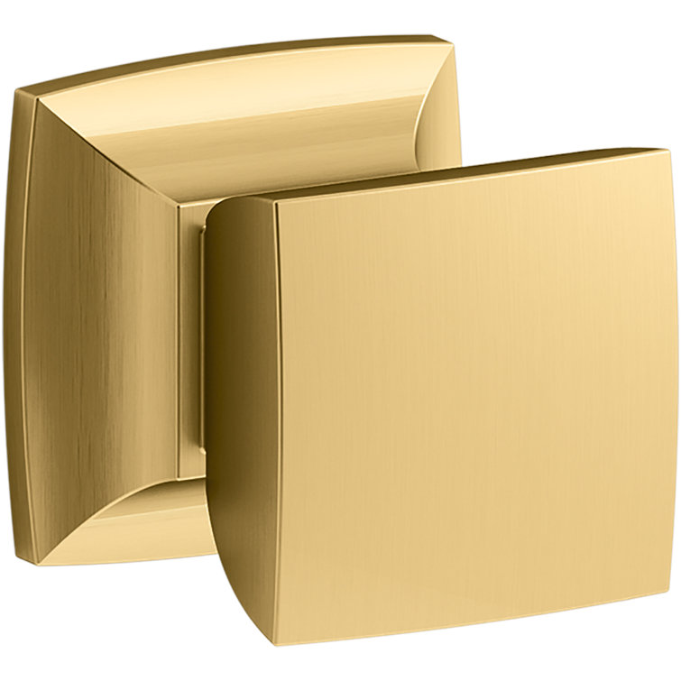 Vibrant Brushed Brass Square Cabinet Knob with Mounting Hardware