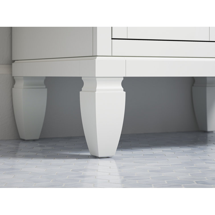 Hearthaven 48-Inch White MDF Bathroom Vanity with Quartz Top