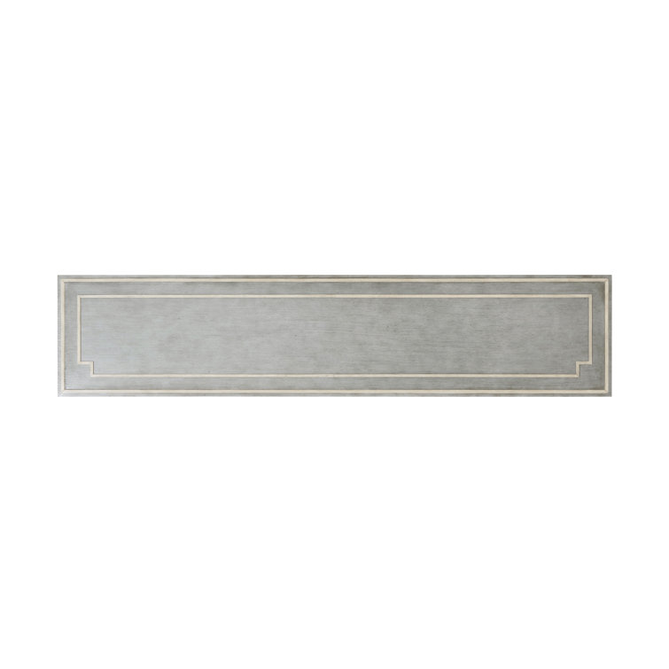 Light Stockton Grey Limestone Low Bookcase Console with Brass Handles