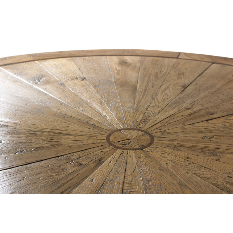 Echo Oak Finish Contemporary Round Reclaimed Wood Dining Table