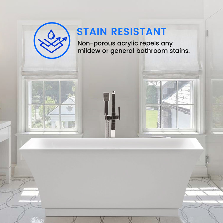 Orion 59'' White Acrylic Freestanding Soaking Bathtub