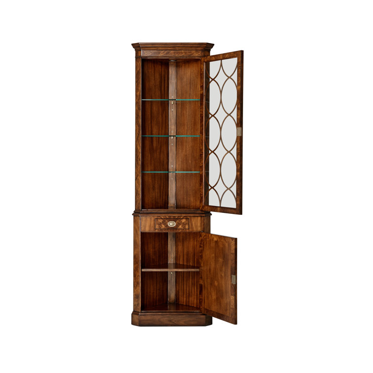 Georgian Mahogany Lighted Corner China Cabinet