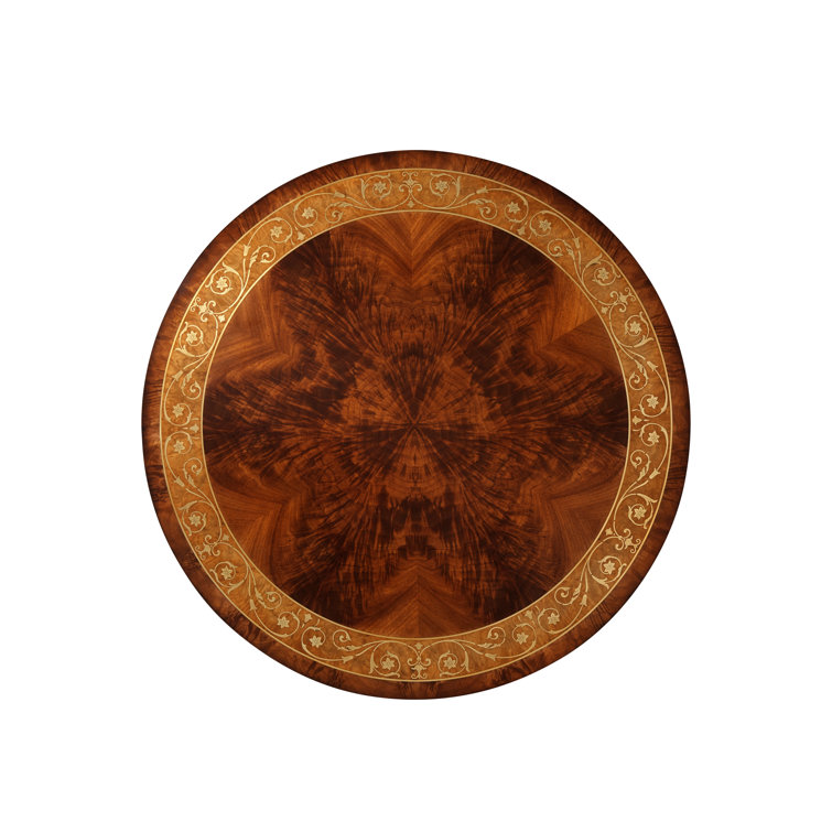 Regency Inspired Mahogany and Brass Round Dining Table