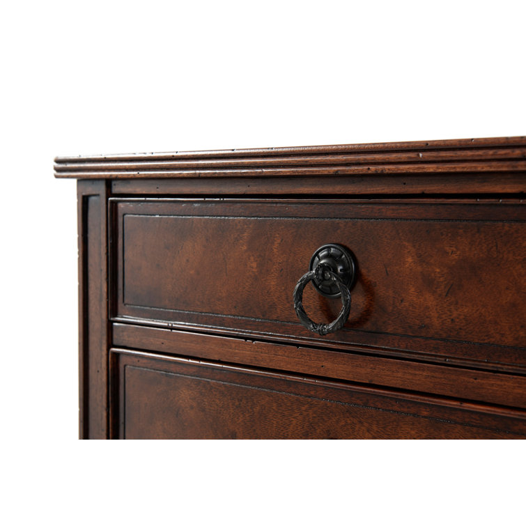 Brooksby Weathered Steel 2-Drawer Mahogany Nightstand