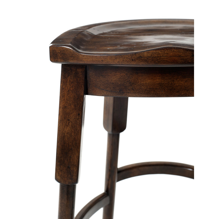 Byron Brown Solid Wood Saddle Counter Stool