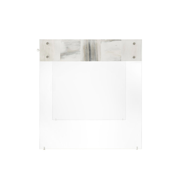 Biscayne Rectangular Faux-Horn Writing Desk with Acrylic & Steel Details