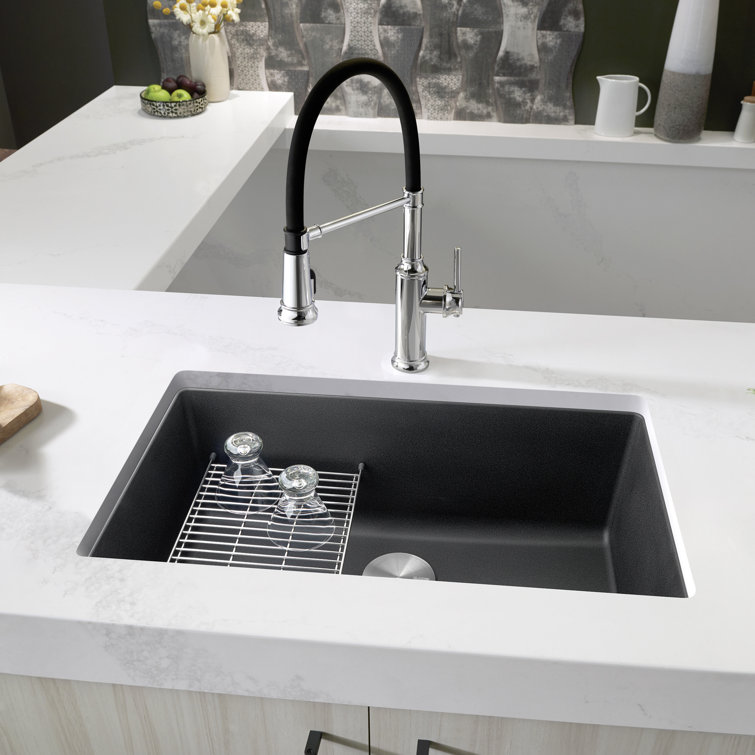Anthracite Stone Single Bowl Undermount Kitchen Sink