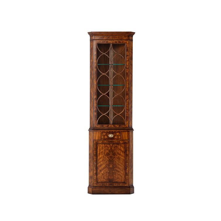 Georgian Mahogany Lighted Corner China Cabinet