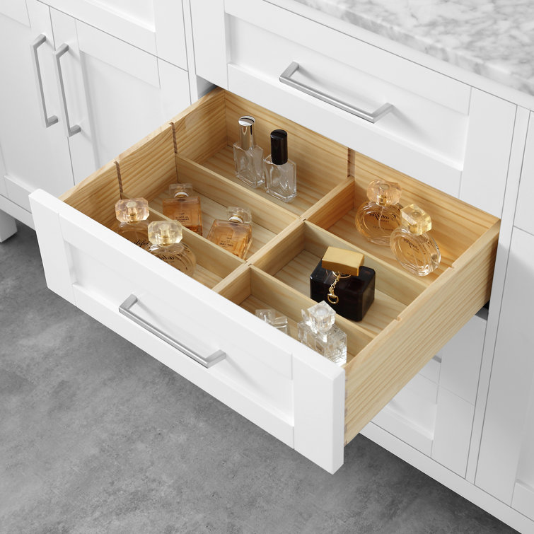 Tahoe 72" White Double Bathroom Vanity with Carrara Marble Top