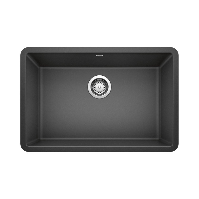 Anthracite 27" Single Bowl Stone Undermount Kitchen Sink