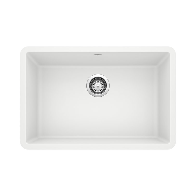 White Stone Single Bowl Undermount Kitchen Sink