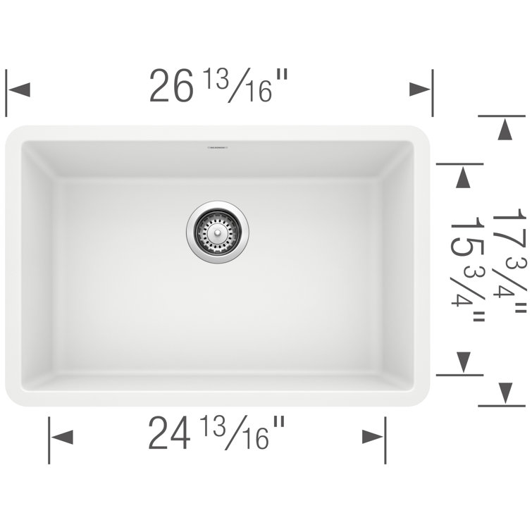 White Stone Single Bowl Undermount Kitchen Sink