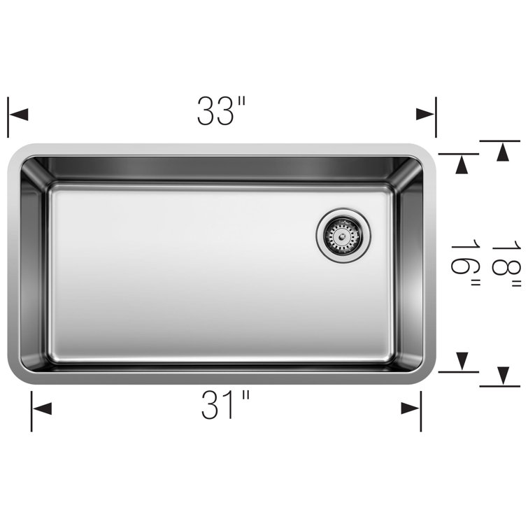Formera 33" Single Bowl Stainless Steel Undermount Kitchen Sink