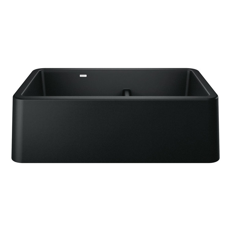 Coal Black Granite Composite Double Bowl Farmhouse Sink