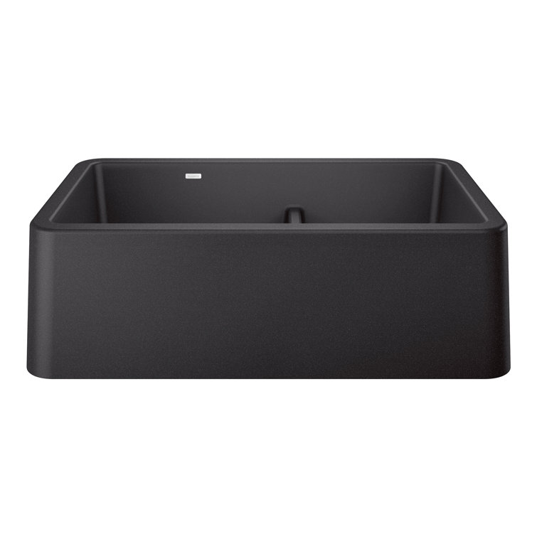 Anthracite Stone Double Bowl Farmhouse Kitchen Sink, 33"