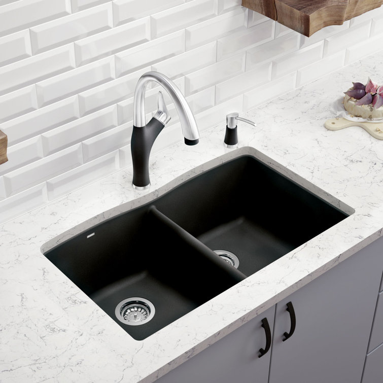 Truffle Granite Composite Double Bowl Undermount Kitchen Sink