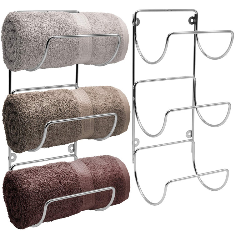 Silver Iron Wall Mounted 6-Bar Towel Rack Set