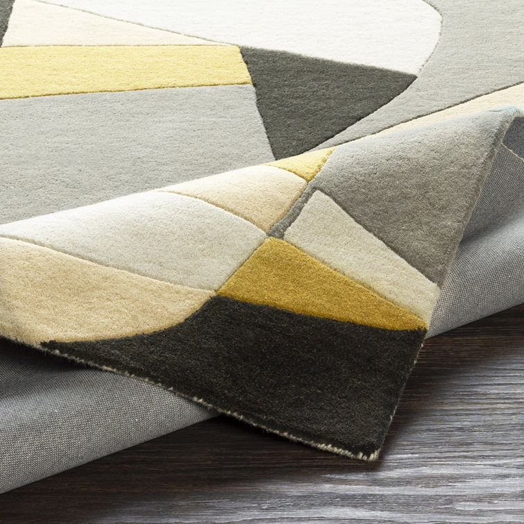 Hand-Tufted Elegance Gray Wool Rectangular Rug 4' x 6'