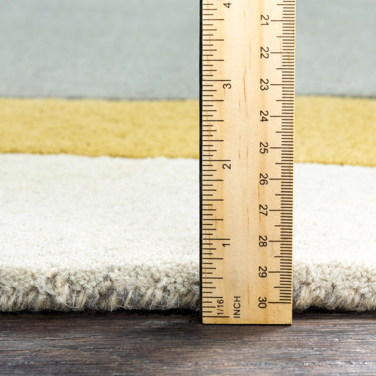 Hand-Tufted Elegance Gray Wool Rectangular Rug 4' x 6'