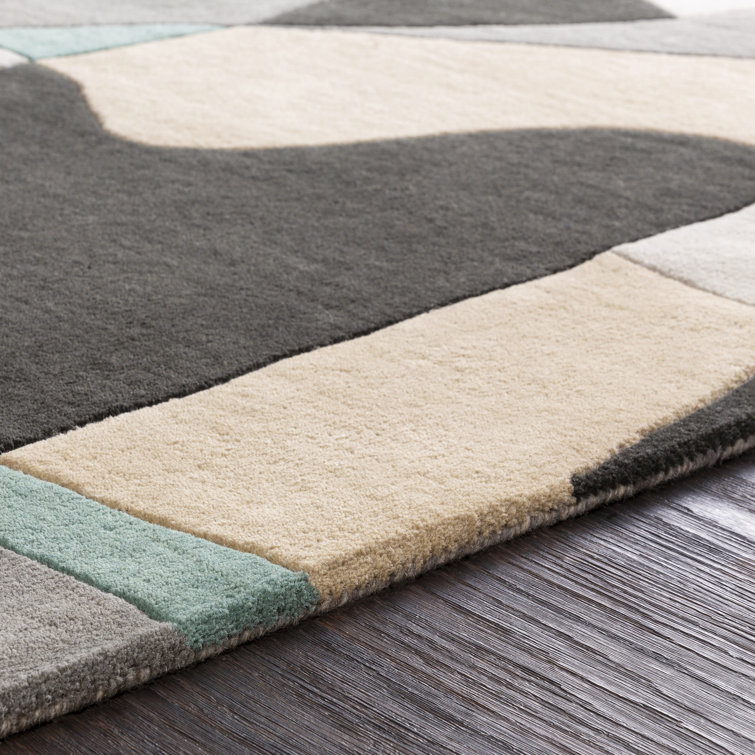 Hand-Tufted Elegance Gray Wool Rectangular Rug 4' x 6'