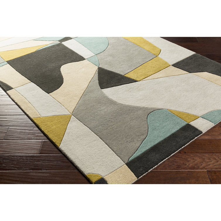 Hand-Tufted Elegance Gray Wool Rectangular Rug 4' x 6'