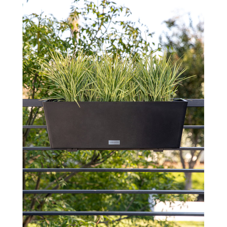 Black 36" Recycled Plastic Railing Planter Box