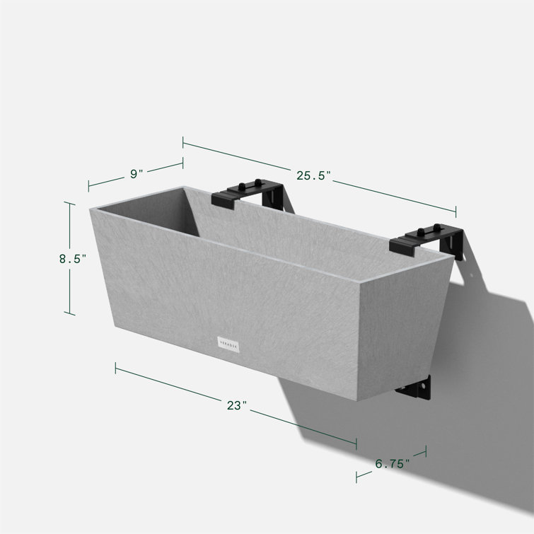 Gray 36" Recycled Plastic Railing Planter
