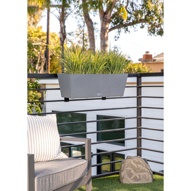 Gray 36" Recycled Plastic Railing Planter