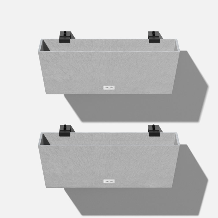 Gray 36" Recycled Plastic Railing Planter