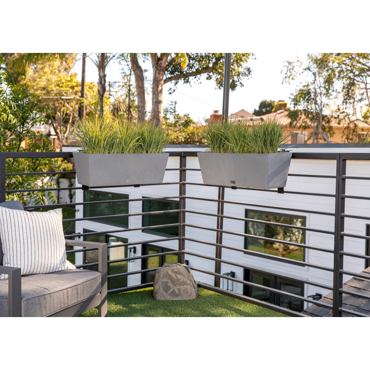Gray 36" Recycled Plastic Railing Planter
