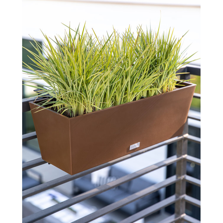 Espresso 36" Recycled Plastic Railing Planter Set of 2