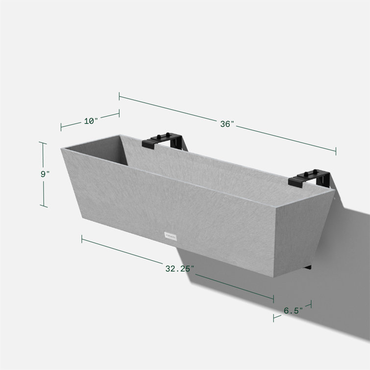 Gray 36" Recycled Plastic Railing Planter