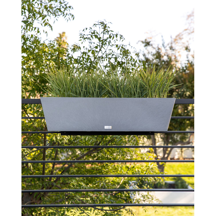 Gray 36" Recycled Plastic Railing Planter