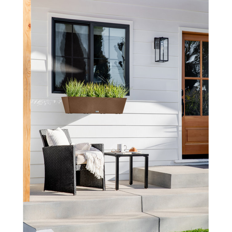 Espresso 36" Recycled Plastic Railing Planter Set of 2