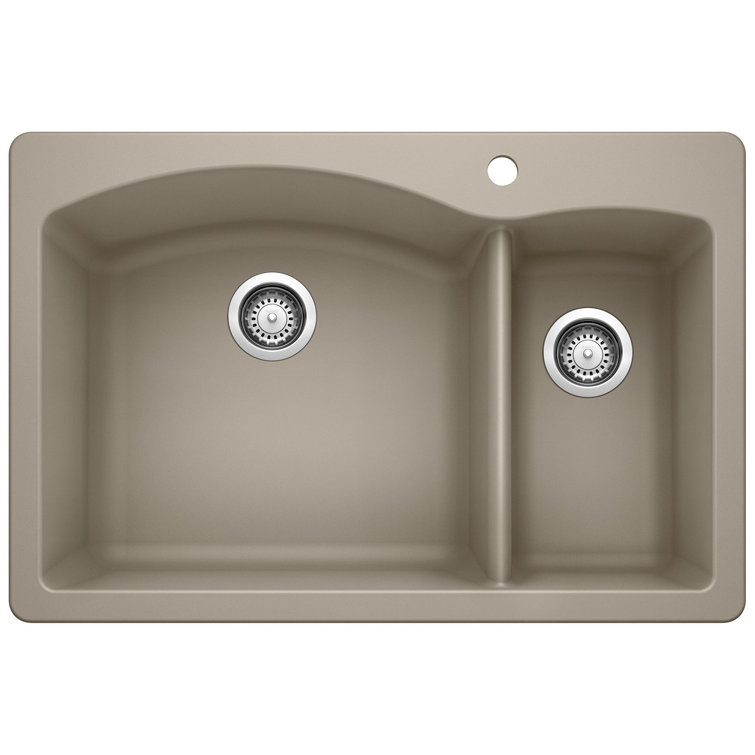 Truffle Stone Double Bowl Drop-In/Undermount Kitchen Sink